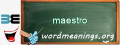 WordMeaning blackboard for maestro